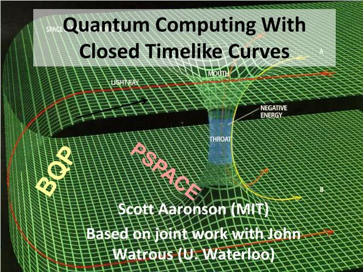 scott aaronson mit based on joint work with john watrous u waterloo