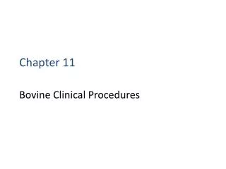 Bovine Clinical Procedures