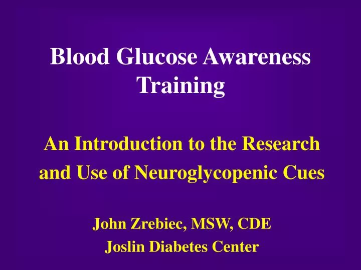 blood glucose awareness training