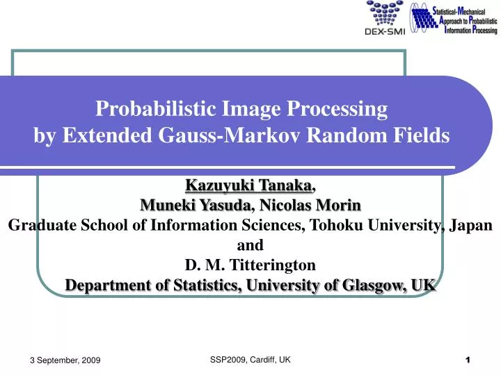 probabilistic image processing by extended gauss markov random fields