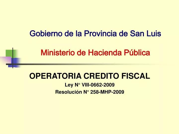 gobierno de la provincia de san luis ministerio de hacienda p blica