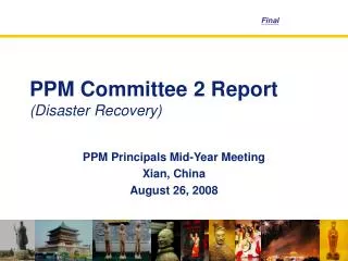 PPM Committee 2 Report (Disaster Recovery)