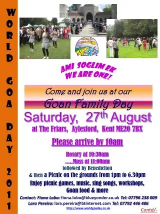 Come and join us at our Goan Family Day