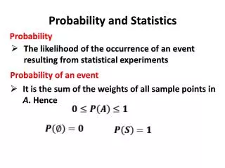Probabilit y and Statistics