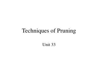 Techniques of Pruning