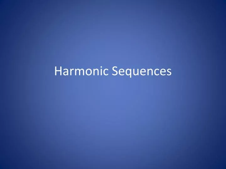 harmonic sequences