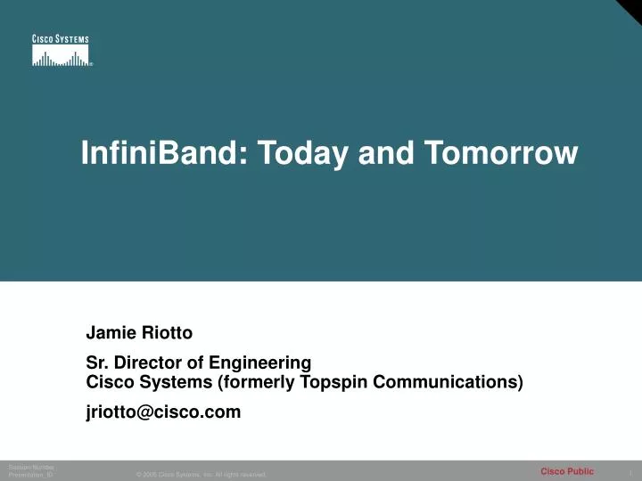 infiniband today and tomorrow