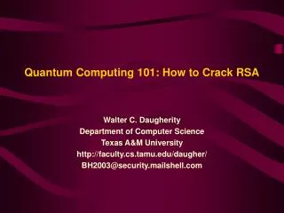 Quantum Computing 101: How to Crack RSA