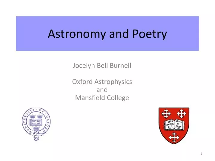 astronomy and poetry