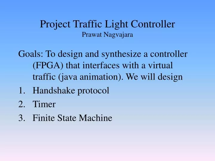 project traffic light controller prawat nagvajara