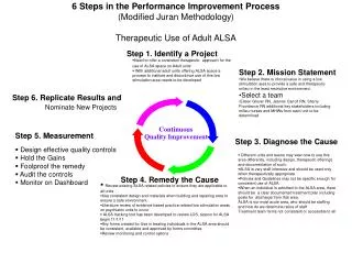 6 Steps in the Performance Improvement Process (Modified Juran Methodology) Therapeutic Use of Adult ALSA