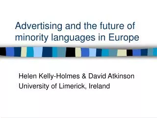 Advertising and the future of minority languages in Europe