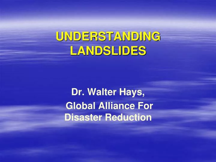 understanding landslides