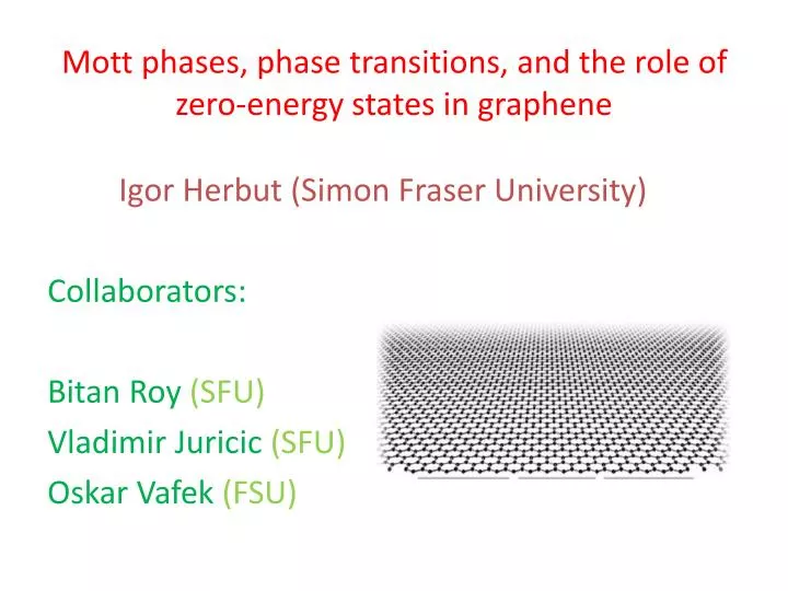 mott phases phase transitions and the role of zero energy states in graphene