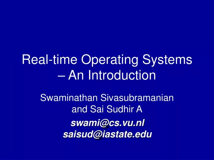 real time operating systems an introduction