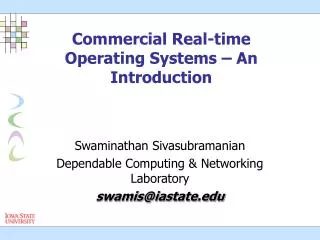 Commercial Real-time Operating Systems – An Introduction