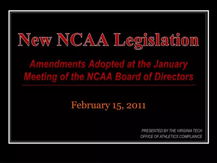 new ncaa legislation