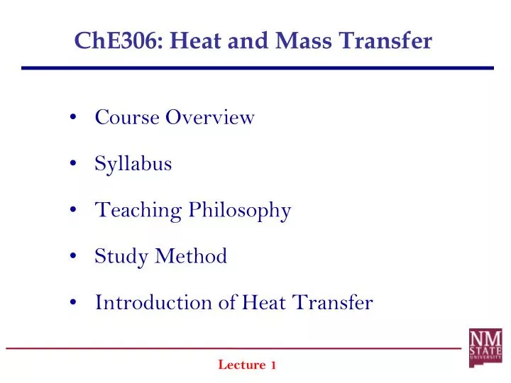 che306 heat and mass transfer