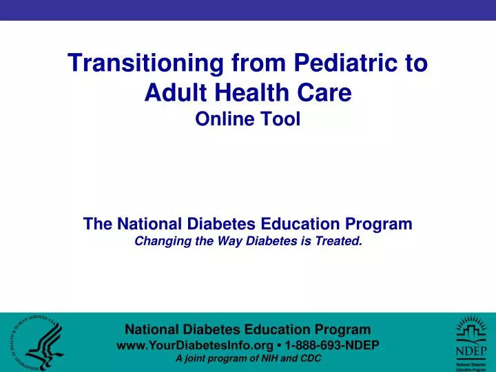 transitioning from pediatric to adult health care online tool