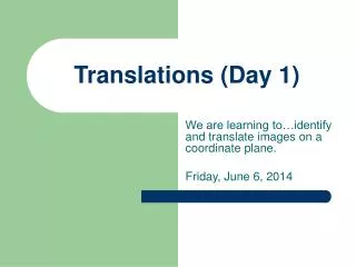 Translations (Day 1)