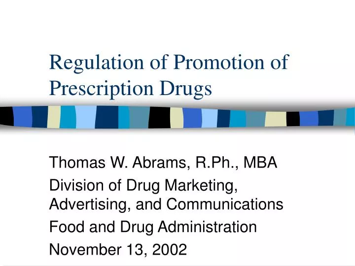 regulation of promotion of prescription drugs