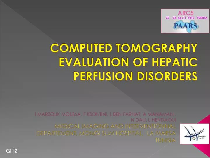 computed tomography evaluation of hepatic perfusion disorders