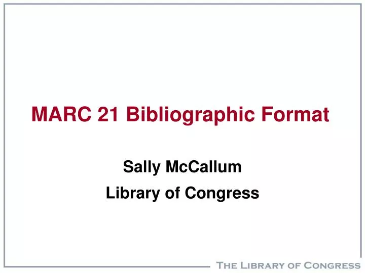 marc 21 bibliographic format