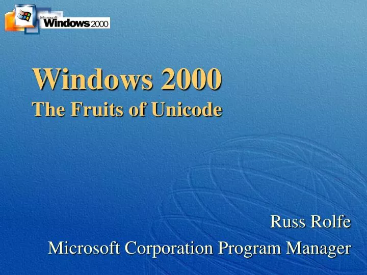 windows 2000 the fruits of unicode