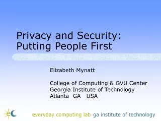 Privacy and Security: Putting People First