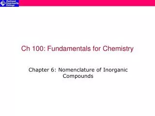 Ch 100: Fundamentals for Chemistry
