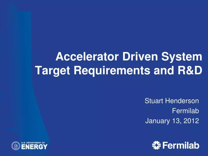 accelerator driven system target requirements and r d