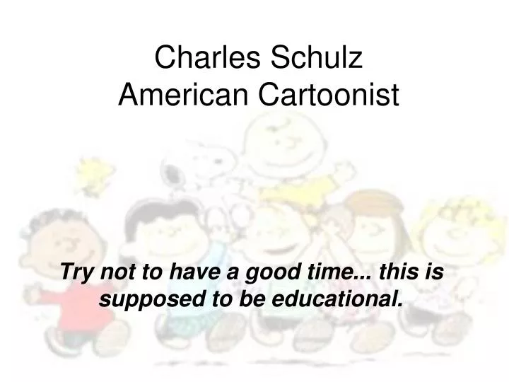 charles schulz american cartoonist