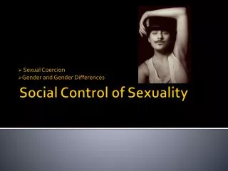 Social Control of Sexuality