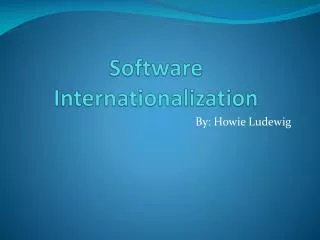 Software Internationalization
