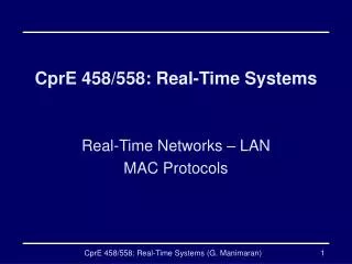 CprE 458/558: Real-Time Systems