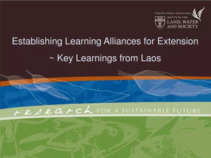 establishing learning alliances for extension key learnings from laos