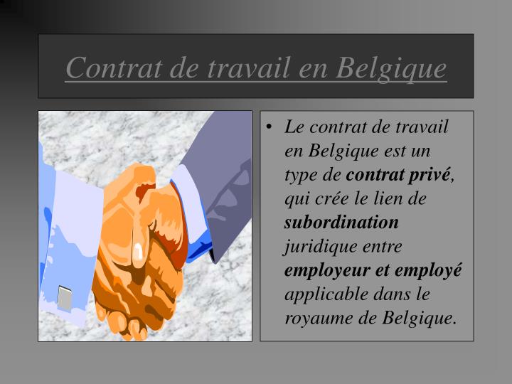 contrat de travail en belgique