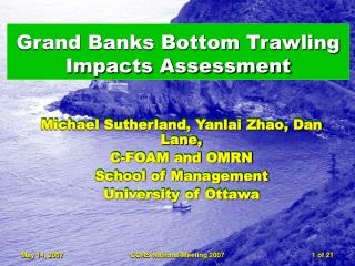 Grand Banks Bottom Trawling Impacts Assessment