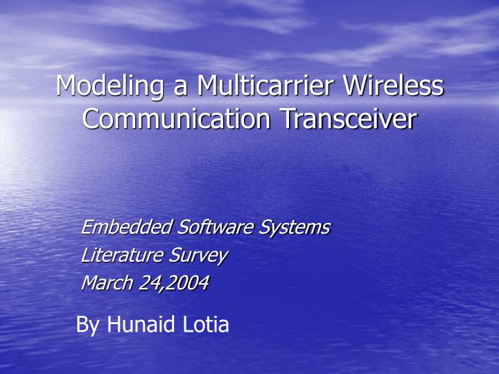 modeling a multicarrier wireless communication transceiver