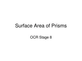 Surface Area of Prisms