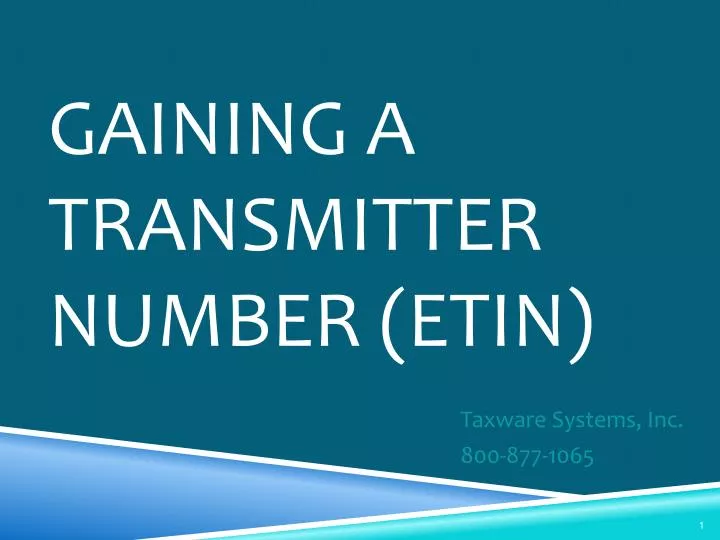 gaining a transmitter number etin