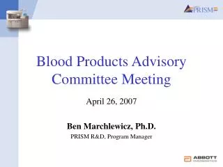 Blood Products Advisory Committee Meeting