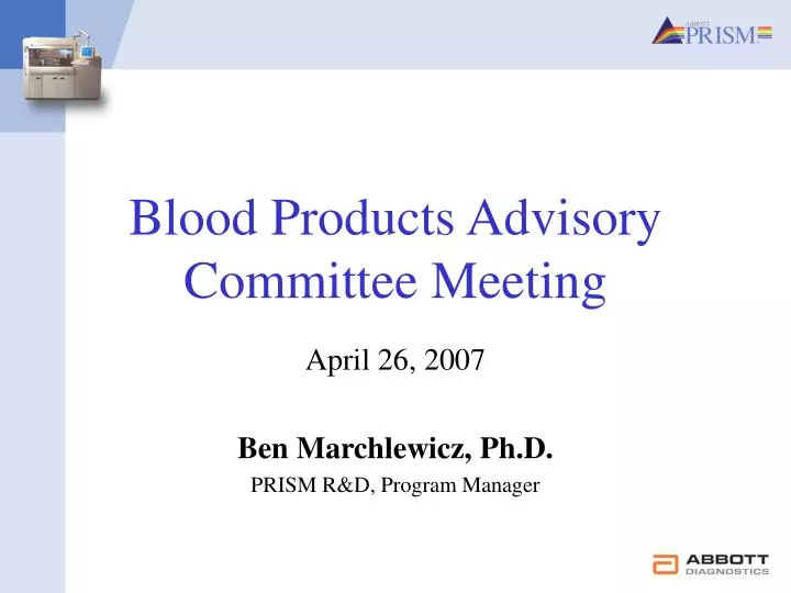 blood products advisory committee meeting