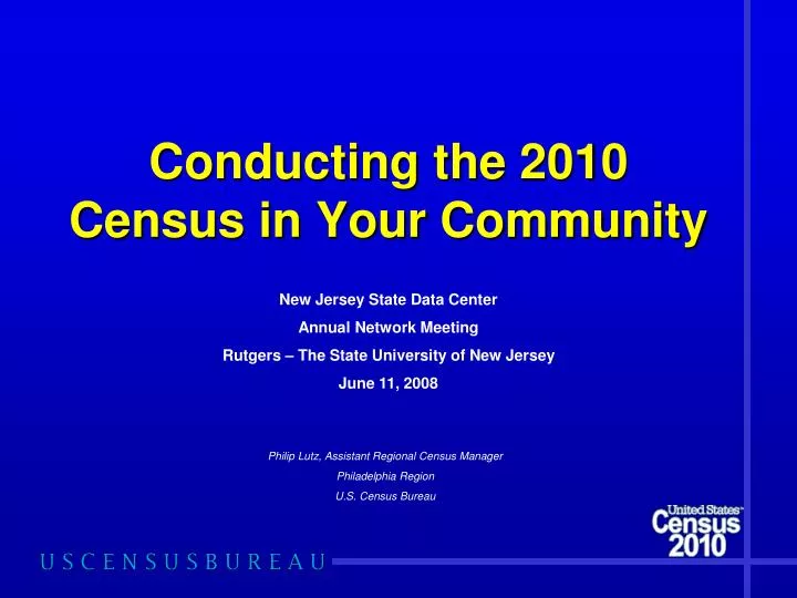 conducting the 2010 census in your community