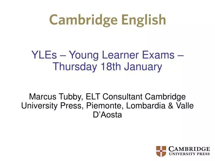 yles young learner exams thursday 18th january