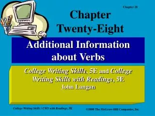 Additional Information about Verbs