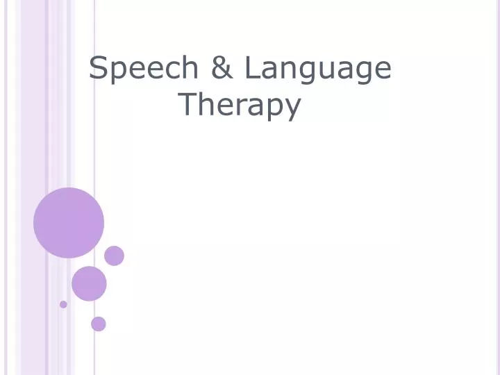 speech language therapy