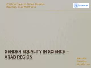 gender equality in Science – Arab region