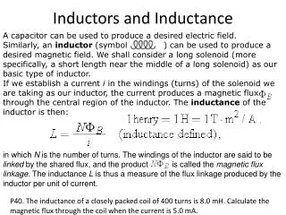 Inductors and Inductance
