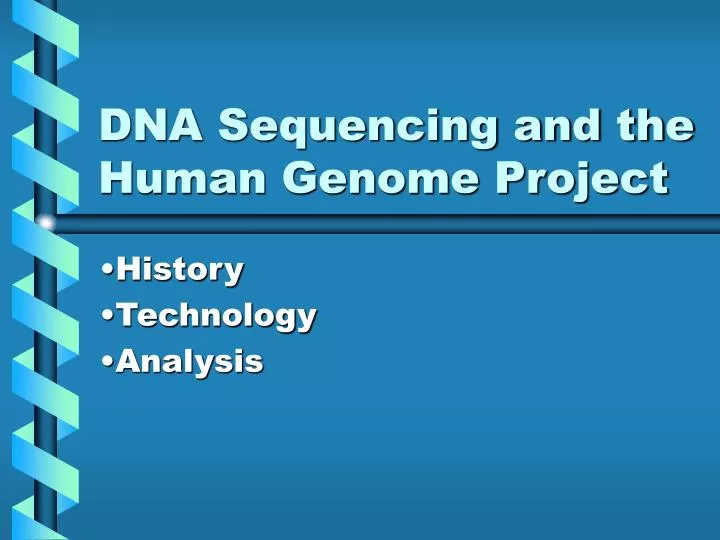 dna sequencing and the human genome project